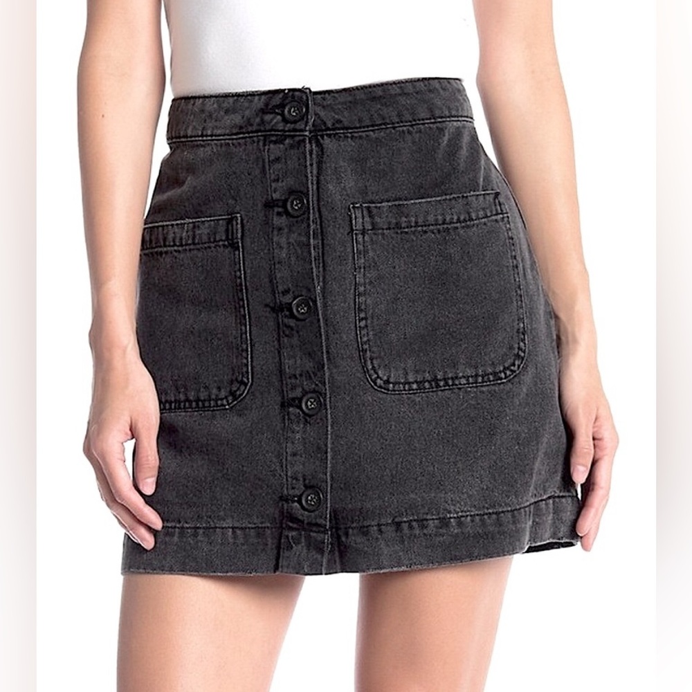 Free People Grey Button Up Skirt